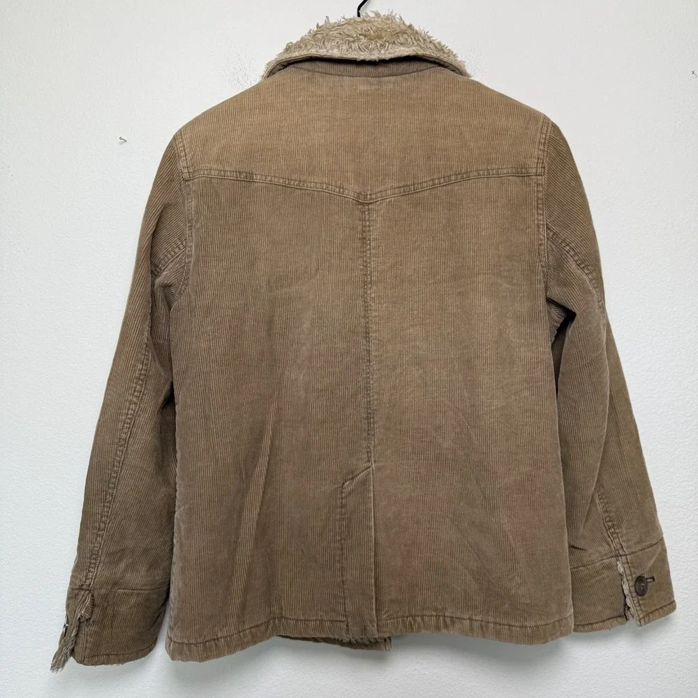 VTG 90s y2k Braetan Women Sherpa‎ Lined Corduroy Jacket Large Brown Western Boho